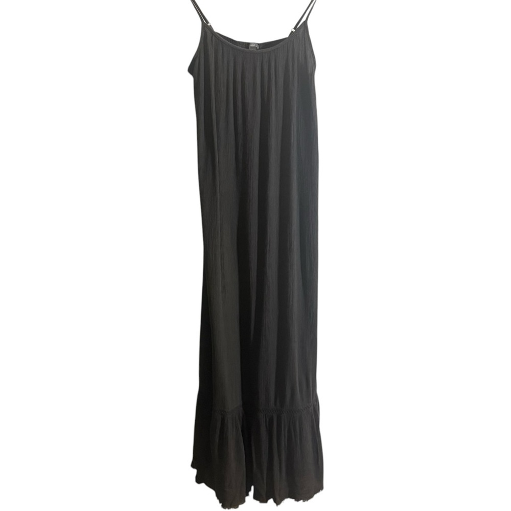 Aerie Summer Maxi Dress Tier Ruffle Hem Spaghetti Straps Gray Womens Size Medium - Picture 2 of 11